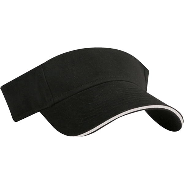 Brushed Cotton Twill Sandwich Visor - Brushed Cotton Twill Sandwich Visor - Image 3 of 5
