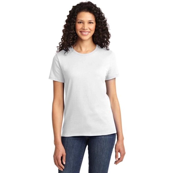Port & Company Ladies Essential T-Shirt - White/Neutral - Port & Company Ladies Essential T-Shirt - White/Neutral - Image 2 of 4