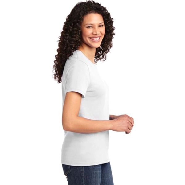Port & Company Ladies Essential T-Shirt - White/Neutral - Port & Company Ladies Essential T-Shirt - White/Neutral - Image 3 of 4