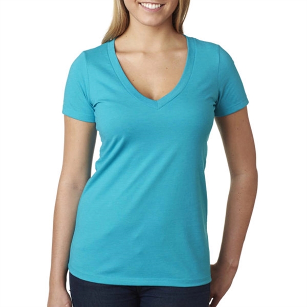 Next Level Women's CVC Deep V-Neck Tee - Next Level Women's CVC Deep V-Neck Tee - Image 4 of 31
