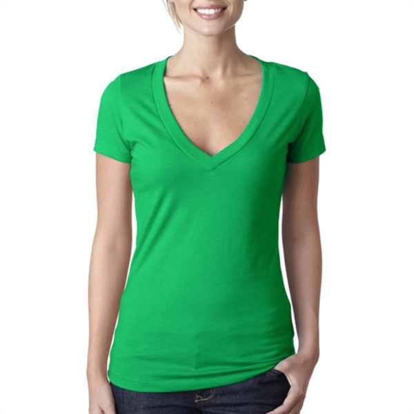 Next Level Women's CVC Deep V-Neck Tee - Next Level Women's CVC Deep V-Neck Tee - Image 7 of 31