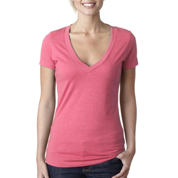 Next Level Women's CVC Deep V-Neck Tee - Next Level Women's CVC Deep V-Neck Tee - Image 9 of 31