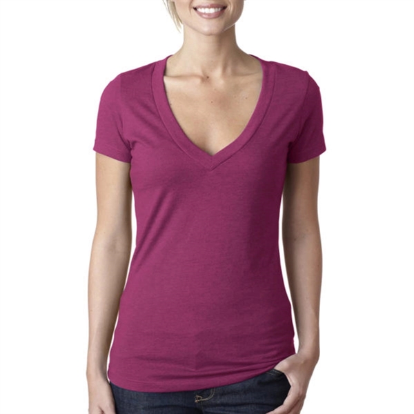 Next Level Women's CVC Deep V-Neck Tee - Next Level Women's CVC Deep V-Neck Tee - Image 12 of 31
