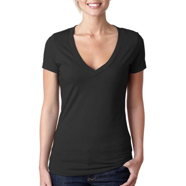 Next Level Women's CVC Deep V-Neck Tee - Next Level Women's CVC Deep V-Neck Tee - Image 13 of 31