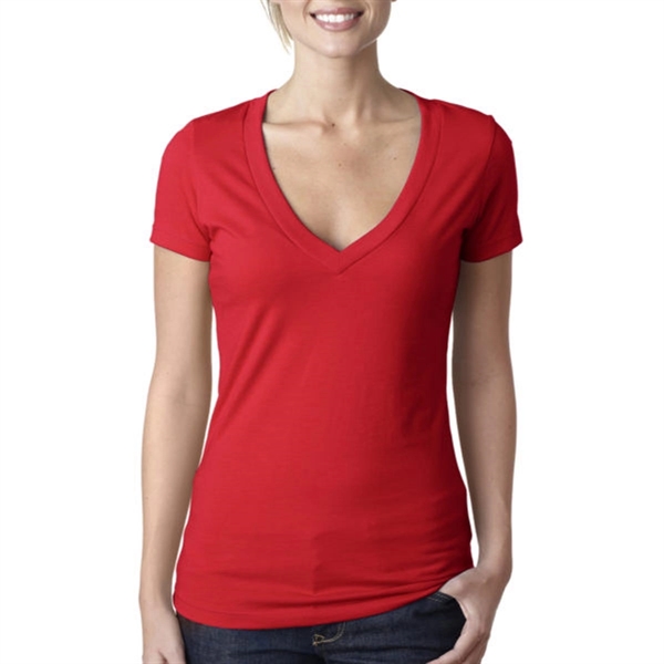 Next Level Women's CVC Deep V-Neck Tee - Next Level Women's CVC Deep V-Neck Tee - Image 14 of 31