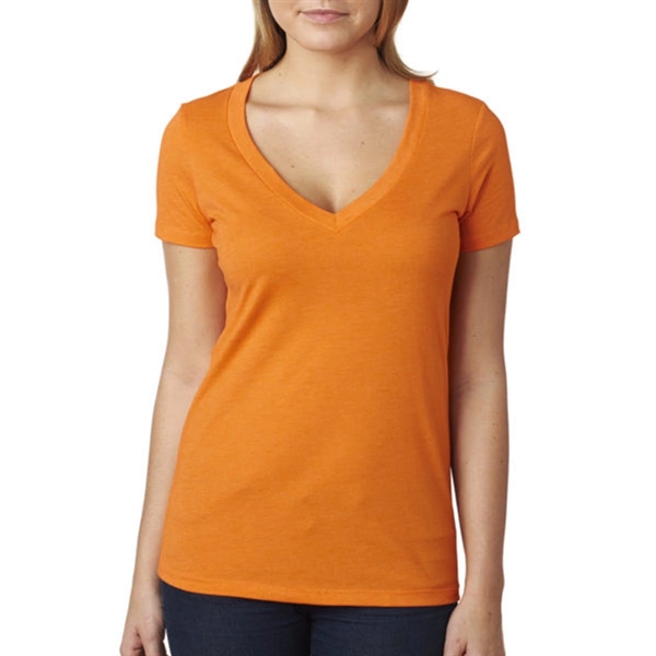 Next Level Women's CVC Deep V-Neck Tee - Next Level Women's CVC Deep V-Neck Tee - Image 17 of 31