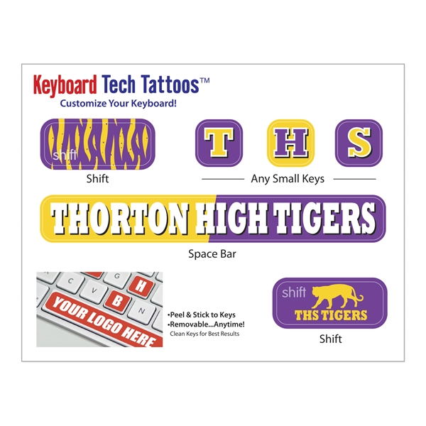 Keyboard Tech Tattoos (4 1/2" x 3 1/2" Sheet)