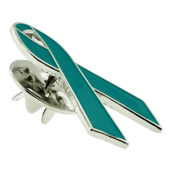 Teal  Awareness Ribbon Lapel Pin - Teal  Awareness Ribbon Lapel Pin - Image 1 of 1