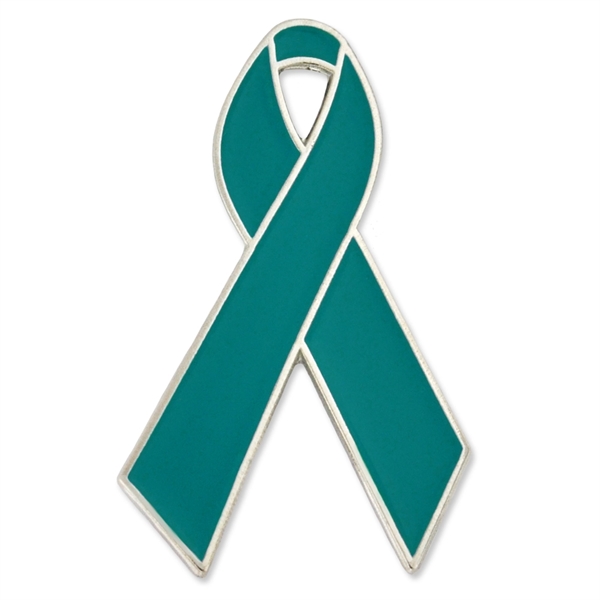 Teal  Awareness Ribbon Lapel Pin - Teal  Awareness Ribbon Lapel Pin - Image 0 of 1