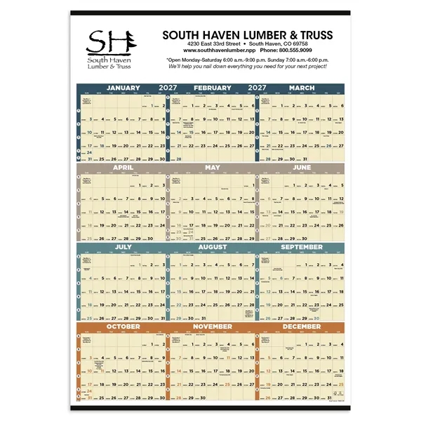 Triumph® Calendars Time Management Span-A-Year (Non-Lamin... - Triumph® Calendars Time Management Span-A-Year (Non-Lamin... - Image 1 of 3