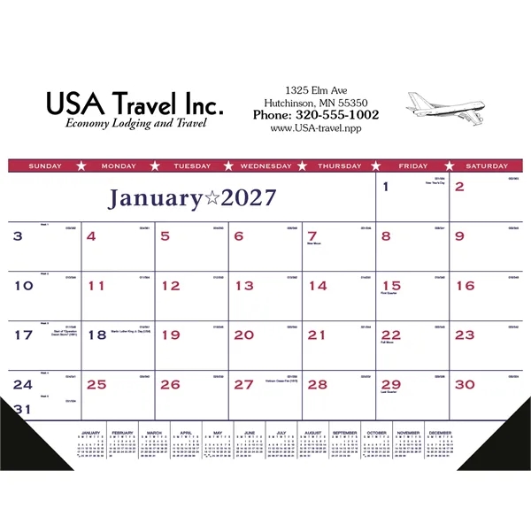 Triumph® Calendars Patriotic Desk Pad with Vinyl Corners - Triumph® Calendars Patriotic Desk Pad with Vinyl Corners - Image 12 of 13