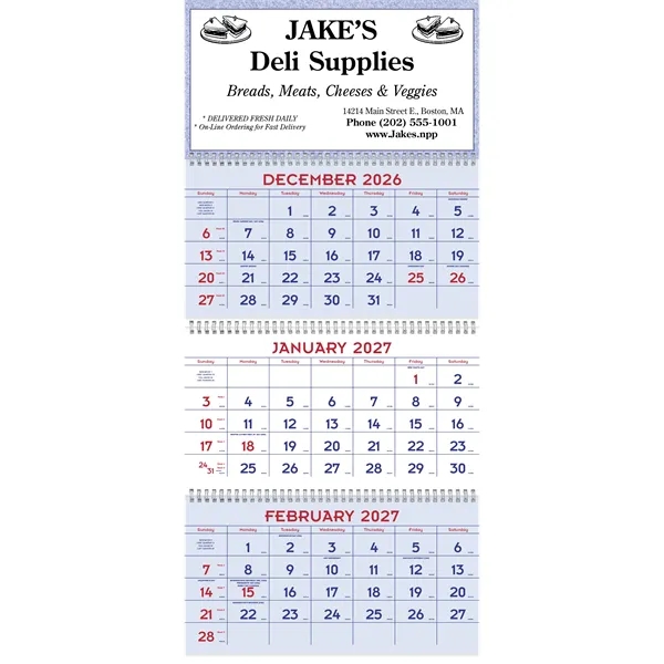 Triumph® Calendars Red & Blue Commercial Planner - Triumph® Calendars Red & Blue Commercial Planner - Image 2 of 3