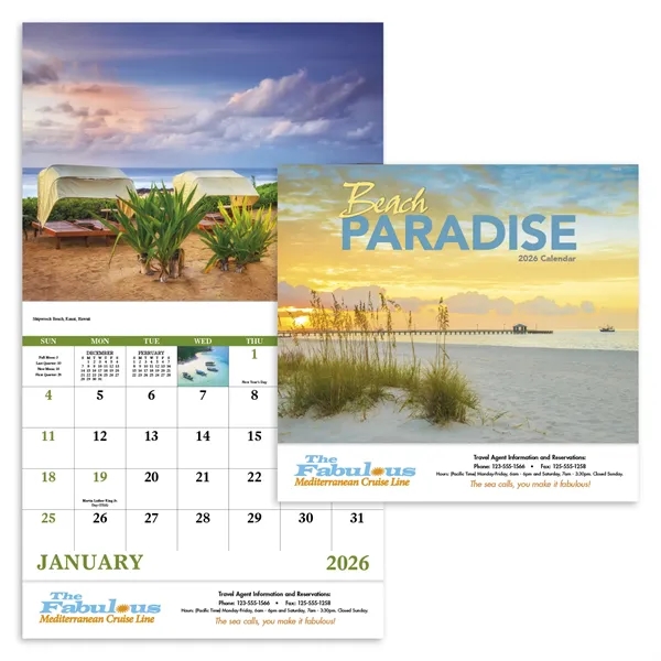 Good Value™ Beach Paradise - Stapled Calendar