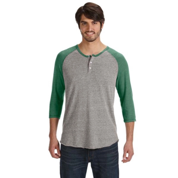 Alternative 3/4-Sleeve Raglan Henley - Dark/Colors - Alternative 3/4-Sleeve Raglan Henley - Dark/Colors - Image 1 of 6