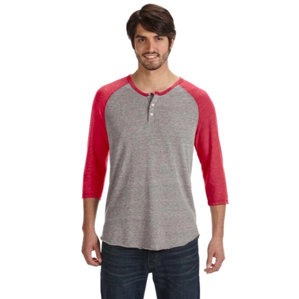 Alternative 3/4-Sleeve Raglan Henley - Dark/Colors - Alternative 3/4-Sleeve Raglan Henley - Dark/Colors - Image 2 of 6