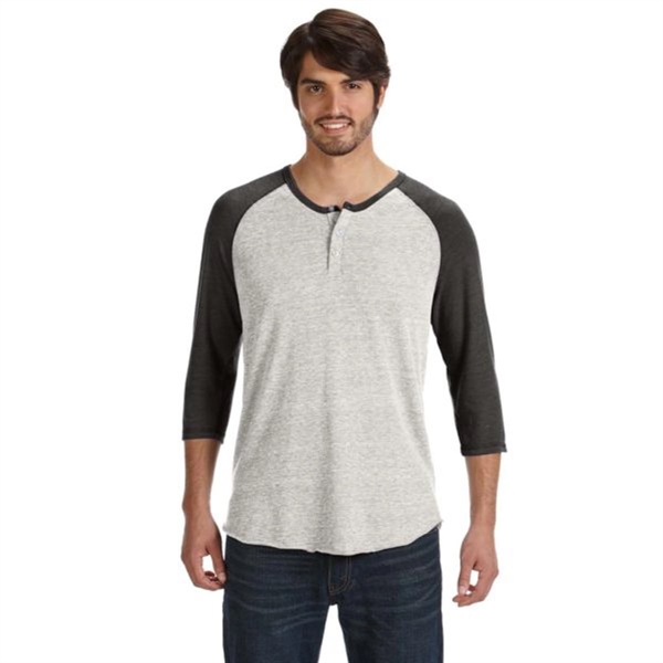 Alternative 3/4-Sleeve Raglan Henley - Dark/Colors - Alternative 3/4-Sleeve Raglan Henley - Dark/Colors - Image 3 of 6