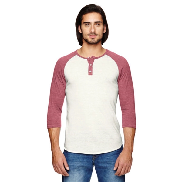 Alternative 3/4-Sleeve Raglan Henley - Dark/Colors - Alternative 3/4-Sleeve Raglan Henley - Dark/Colors - Image 5 of 6