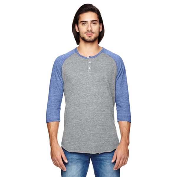 Alternative 3/4-Sleeve Raglan Henley - Dark/Colors - Alternative 3/4-Sleeve Raglan Henley - Dark/Colors - Image 6 of 6