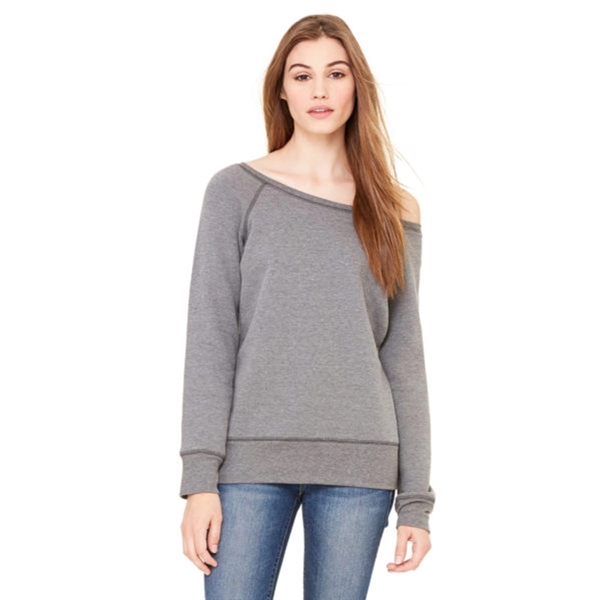 Bella + Canvas Ladies Sponge Fleece Wide Neck Sweatshirt - Bella + Canvas Ladies Sponge Fleece Wide Neck Sweatshirt - Image 4 of 7