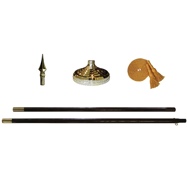 8' x 1 1/4" Indoor Display Set with Spear Topper - 8' x 1 1/4" Indoor Display Set with Spear Topper - Image 1 of 2