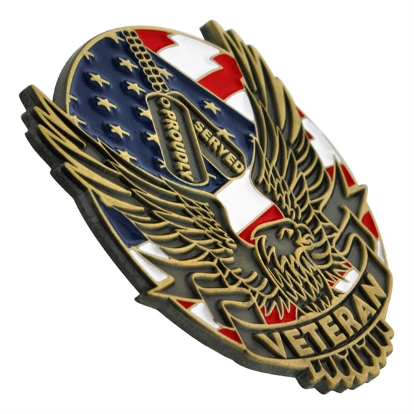 Proudly Served Veteran Pin - Proudly Served Veteran Pin - Image 1 of 2