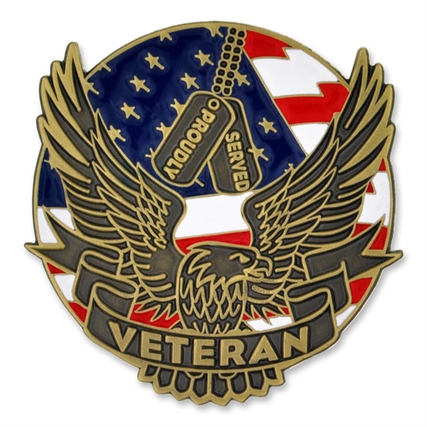 Proudly Served Veteran Pin - Proudly Served Veteran Pin - Image 0 of 2