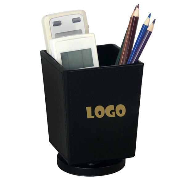 Artificial Leather Rotating Tabletop Storage Pen Holder - Artificial Leather Rotating Tabletop Storage Pen Holder - Image 7 of 7
