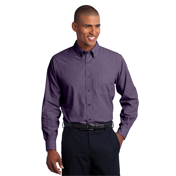 Port Authority Crosshatch Easy Care Shirt. - Port Authority Crosshatch Easy Care Shirt. - Image 40 of 40