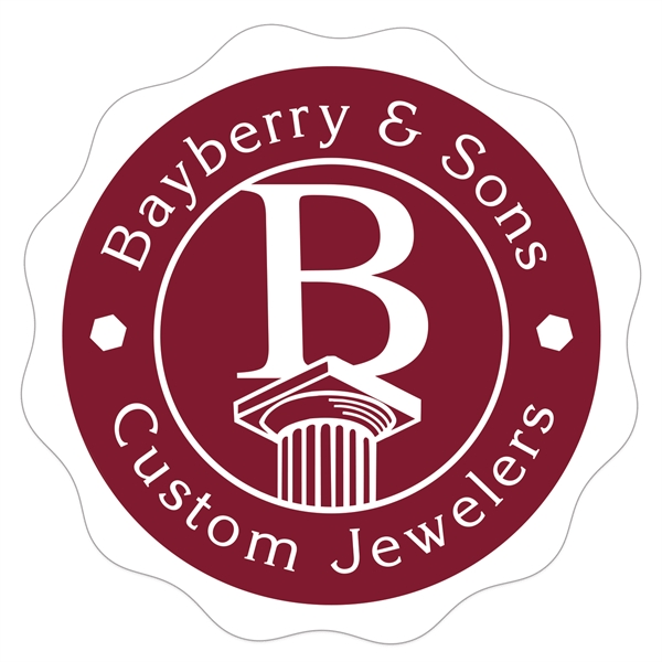 Round Special Occasion Roll Label w/Rippled Edge  1 1/4" dia - Round Special Occasion Roll Label w/Rippled Edge  1 1/4" dia - Image 0 of 0