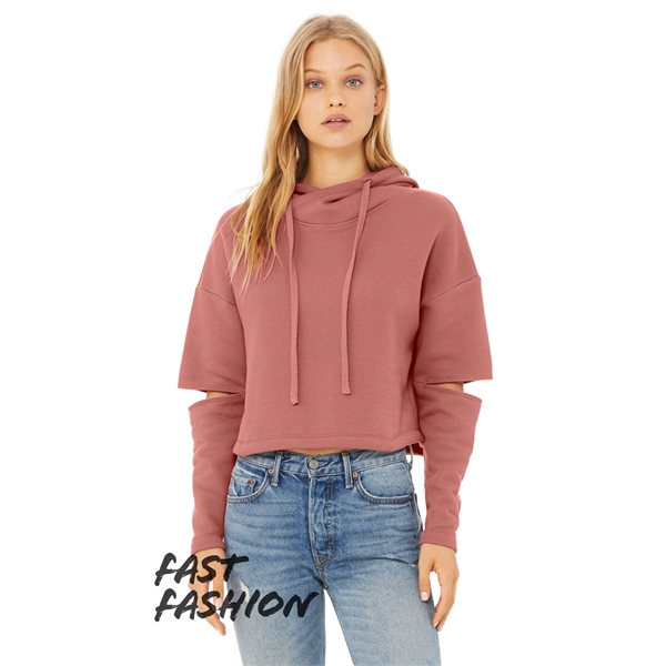 FWD Fashion Ladies' Cut Out Hooded Fleece - FWD Fashion Ladies' Cut Out Hooded Fleece - Image 3 of 16