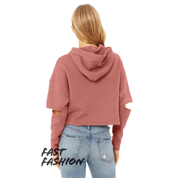 FWD Fashion Ladies' Cut Out Hooded Fleece - FWD Fashion Ladies' Cut Out Hooded Fleece - Image 5 of 16