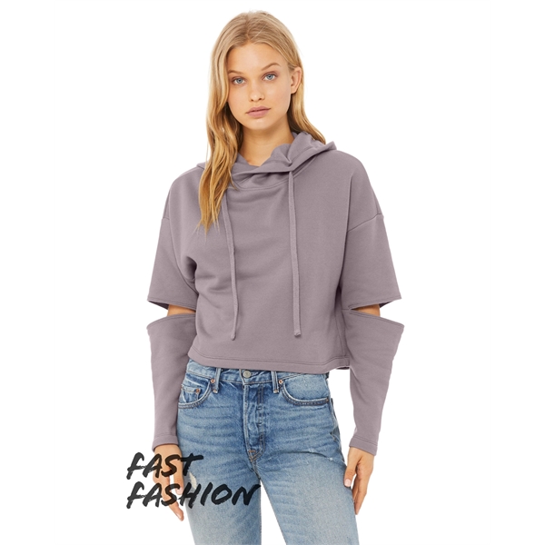 FWD Fashion Ladies' Cut Out Hooded Fleece - FWD Fashion Ladies' Cut Out Hooded Fleece - Image 6 of 16