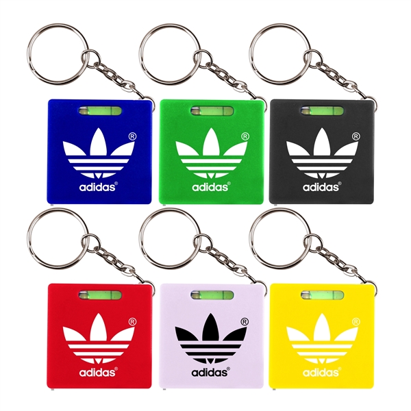 Square tape measure with level key chain - Square tape measure with level key chain - Image 0 of 7
