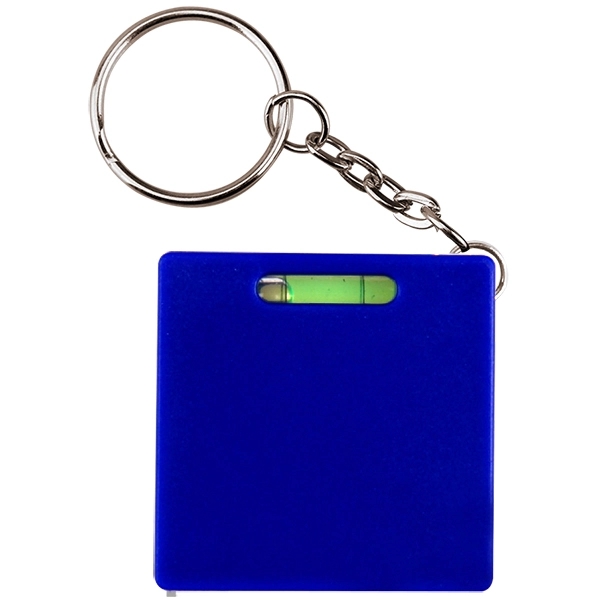Square tape measure with level key chain - Square tape measure with level key chain - Image 1 of 7