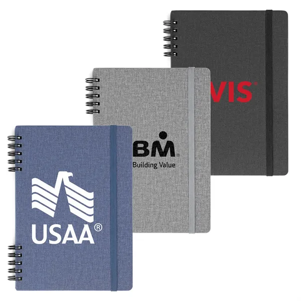 Spiral Linen Leather Notebook - Spiral Linen Leather Notebook - Image 0 of 12