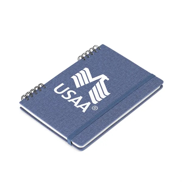 Spiral Linen Leather Notebook - Spiral Linen Leather Notebook - Image 5 of 12