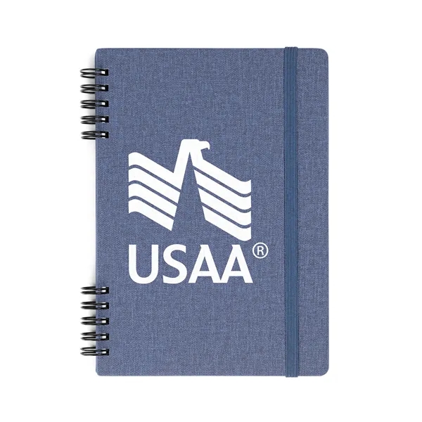 Spiral Linen Leather Notebook - Spiral Linen Leather Notebook - Image 6 of 12