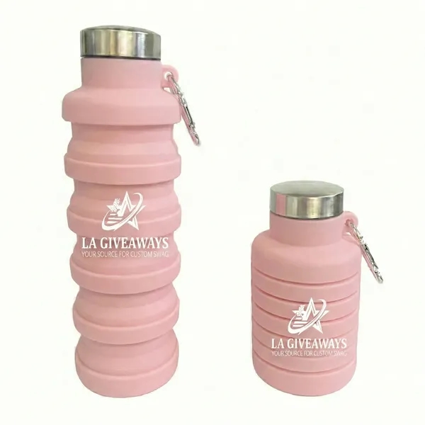 Collapsible Water Bottle Reuseable Silicone Drinkware - Collapsible Water Bottle Reuseable Silicone Drinkware - Image 3 of 5