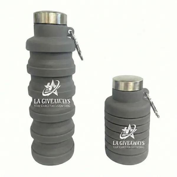 Collapsible Water Bottle Reuseable Silicone Drinkware - Collapsible Water Bottle Reuseable Silicone Drinkware - Image 4 of 5