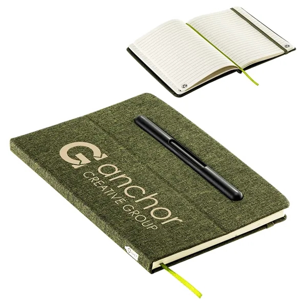 Boardroom Hardcover Journal with Built-In Phone Stand and Pe
