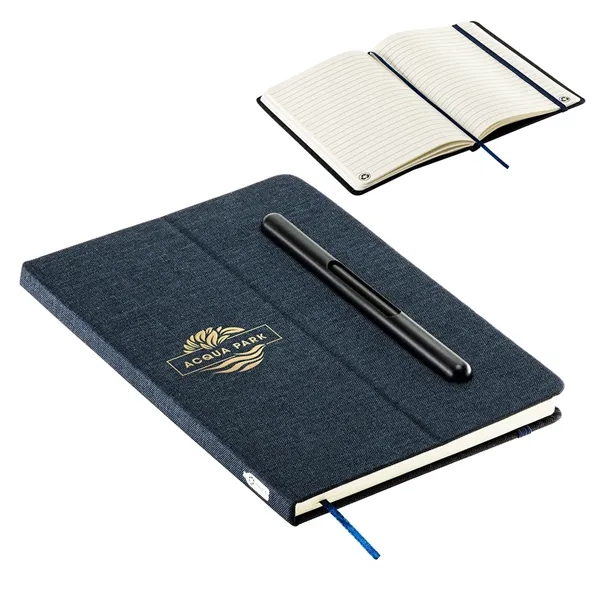 Boardroom Hardcover Journal with Built-In Phone Stand and Pe