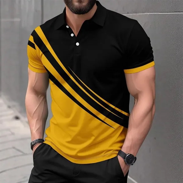 New stylish men's slim fit polo shirt - New stylish men's slim fit polo shirt - Image 3 of 6
