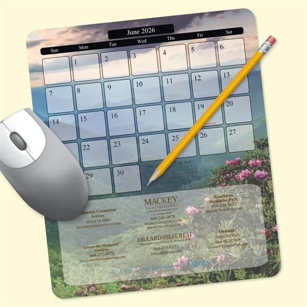 MousePaper® Calendar 12 Month (Portrait) Mouse Pad