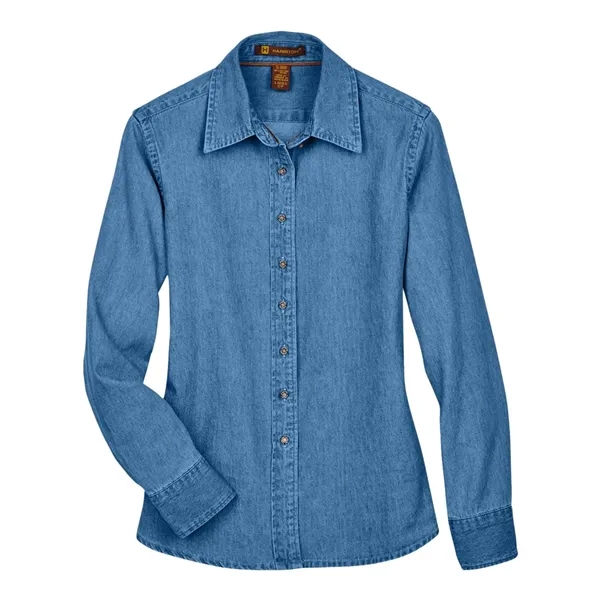 Harriton Women's Denim Shirt - Harriton Women's Denim Shirt - Image 3 of 6