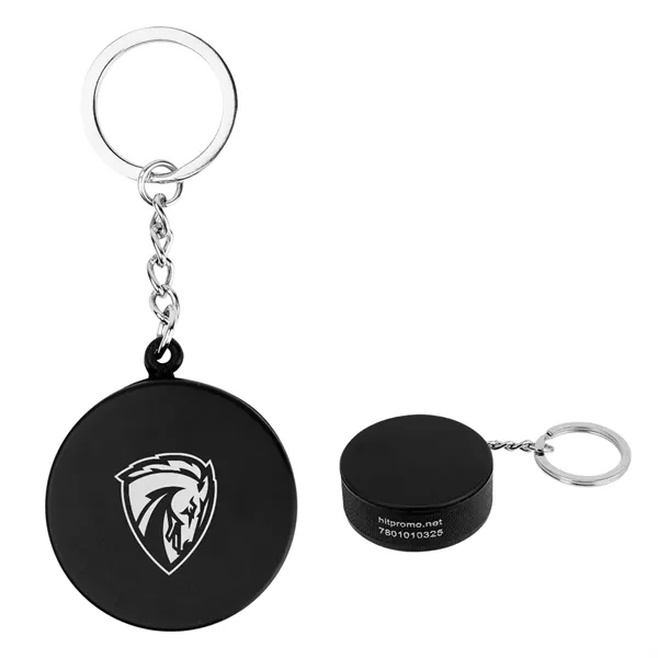 Custom Hockey Puck Stress Reliever Keychain