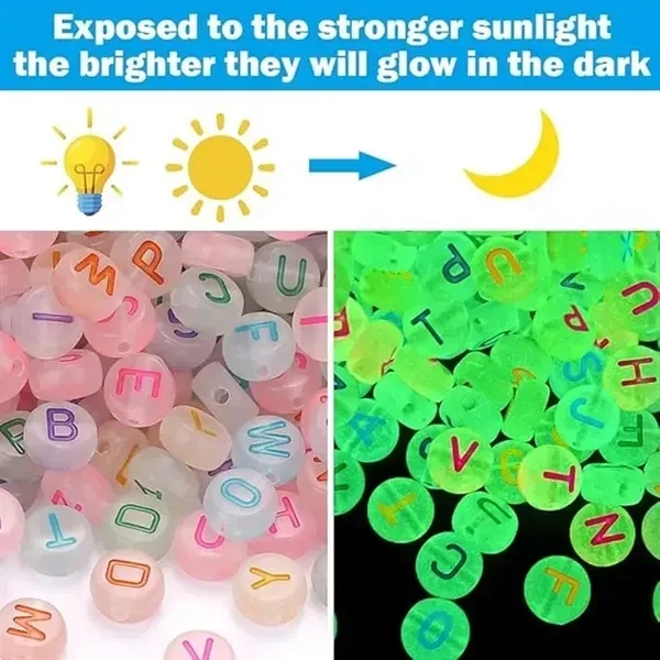 Glow in The Dark Acrylic Letter Beads - Glow in The Dark Acrylic Letter Beads - Image 1 of 5
