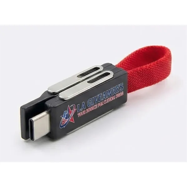 Magnetic Mini Charging Fabric 4 in 1 Keychain USB Cable - Magnetic Mini Charging Fabric 4 in 1 Keychain USB Cable - Image 0 of 5