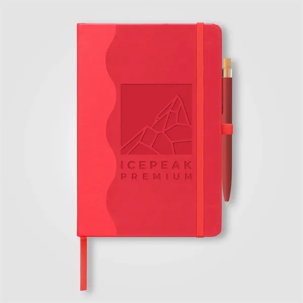 Grete Recycled PU Wave Pattern Journal Pen Set - A5