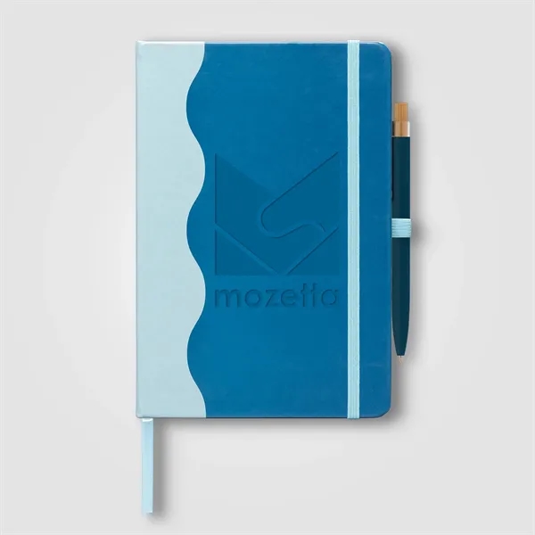Grete Recycled PU Wave Pattern Journal Pen Set - A5