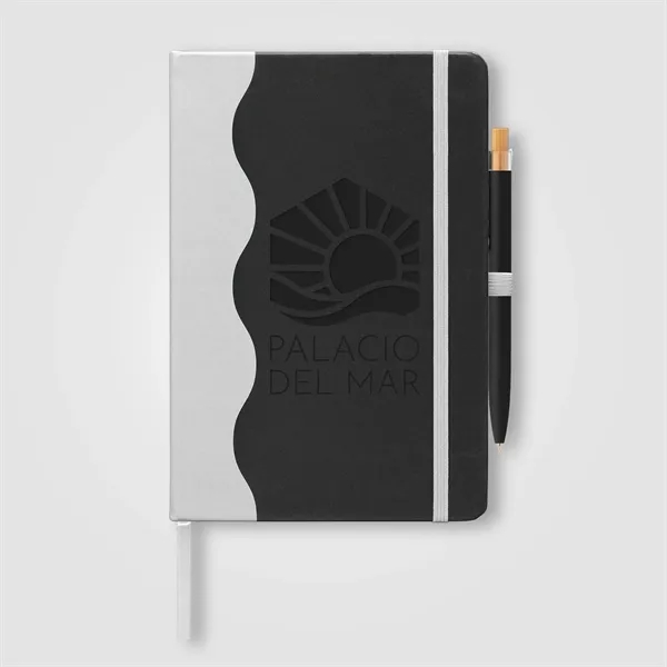 Grete Recycled PU Wave Pattern Journal Pen Set - A5